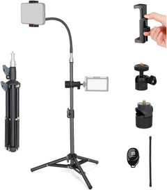 Light Stand for Cameras Studio 23"/60cm Portable Lighting Tripod Stand Aluminum Mini Photography Back Light Stands for Video Recording Videography Live Streaming - (Black)