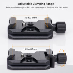 Quick Release Plate Clamp Camera Mount Arca Swiss QR Clamp Adapter with 3/8"&1/4" Screw Hole Compatible with DSLR Camera Stabilizer Tripod Slider Gimbal Ball Head Monopod