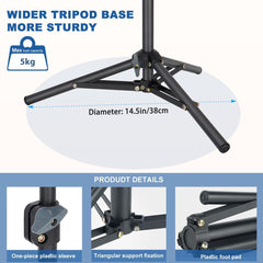 Light Stand for Cameras Studio 23"/60cm Portable Lighting Tripod Stand Aluminum Mini Photography Back Light Stands for Video Recording Videography Live Streaming - (Black)