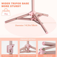 Light Stand for Cameras Studio 23"/60cm Portable Lighting Tripod Stand Aluminum Mini Photography Back Light Stands for Video Recording Videography Live Streaming -(Pink)