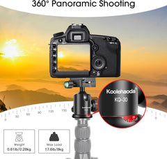 Tripod Ball Head 360 Degree Rotating Panoramic Ballhead with 1/4 inch Quick Release Plate Bubble Level for Tripod, Monopod, Slider, Camera, Load up to 17.6lbs/8kg