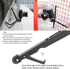 Mini Tripod with hook design for Camera, iPhone,Compact Desktop Tripod with Hook with 360° Ball Head Cold Shoe for Vlogging DSLR Camera Video