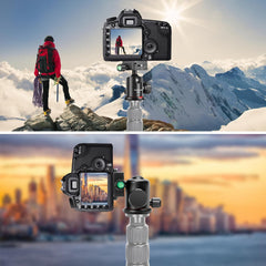 Tripod Ball Head 360 Degree Rotating Panoramic Ballhead with 1/4 inch Quick Release Plate Bubble Level for Tripod, Monopod, Slider, Camera, Load up to 17.6lbs/8kg