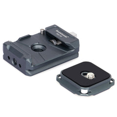 XQ-1 Quick Release Plate Adapter with Arcac-Swiss Interface and Two 1/4" Screw Quick Release Plate Fits for Tripods Monopods DSLR Stabilizer Slider