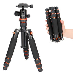 Koolehaoda Mini Tripod for Camera Aluminum Alloy Tabletop Tripod Height 21-63.5cm with Carrying Bag for DSLR Camera Video Camcorder, Load up to 22lbs /10kg - (TMP-223 Orange)