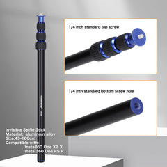 Koolehaoda 43inch Tripod Extension Pole Monopod , Diameter 22mm for mini tripod