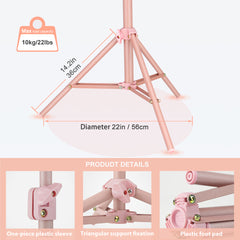 5.35Ft/160cm Light Stand,Portable Lighting Tripod Stand Photography Light Stand Lightweight Foldable Tripod Stand Compact for Video Recording Videography Live Streaming (LINCO C003-Pink）