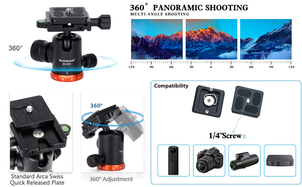 Koolehaoda Treppiede Mini In Alluminio - Altezza 21-63,5cm, Testa Sferica 360°, Carico 10kg - Foto 1