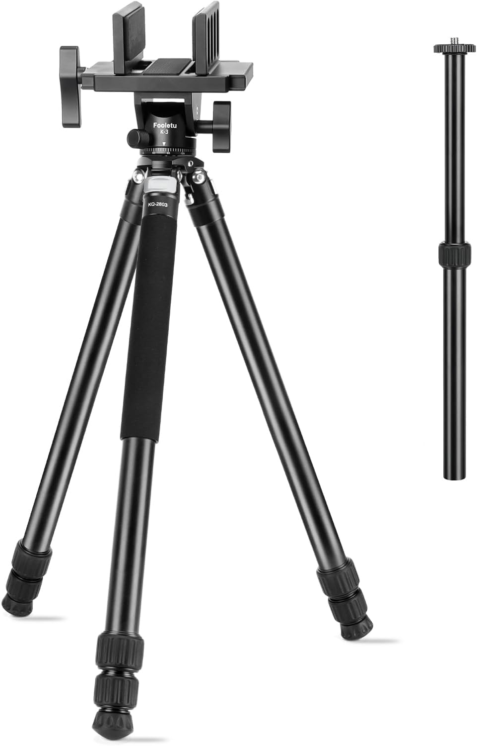 Hunting Tripod Shooting Stick Gun Rifle Rest with Saddle Clamp, Adjustable 360° Rotate Shooting Tripod   KQ-2803+K3