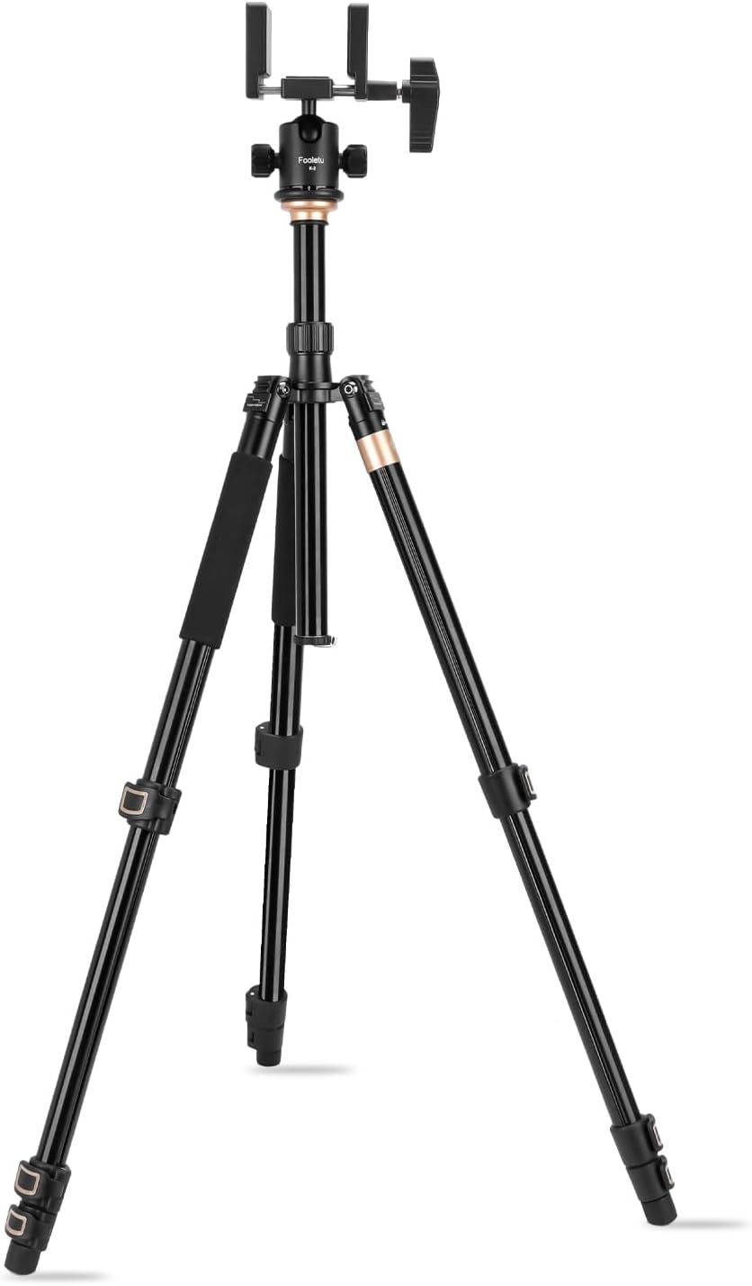 Hunting Tripod Shooting Stick Gun Rifle Rest with Saddle Clamp, Adjustable 360° Rotate Shooting Tripod   A466+K2L