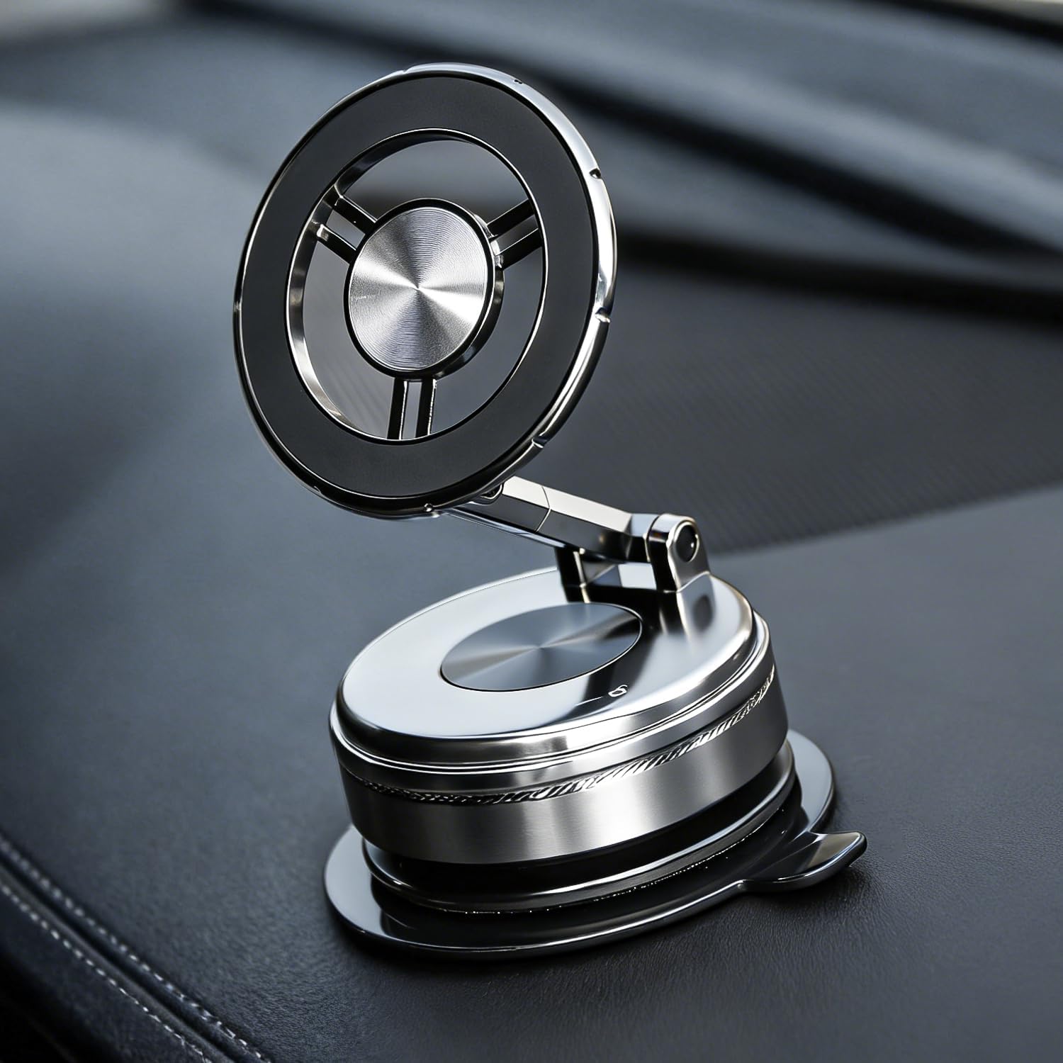 Magnetic Phone Holder for Car Mount, 360° Adjustable Alloy Cell Phone Holder for Magsafe for iPhone 17 Pro Max 16 15 14 13 12 Plus & Android, Nano Gel Suction Cup Mount for Car Dashboard/ Desk