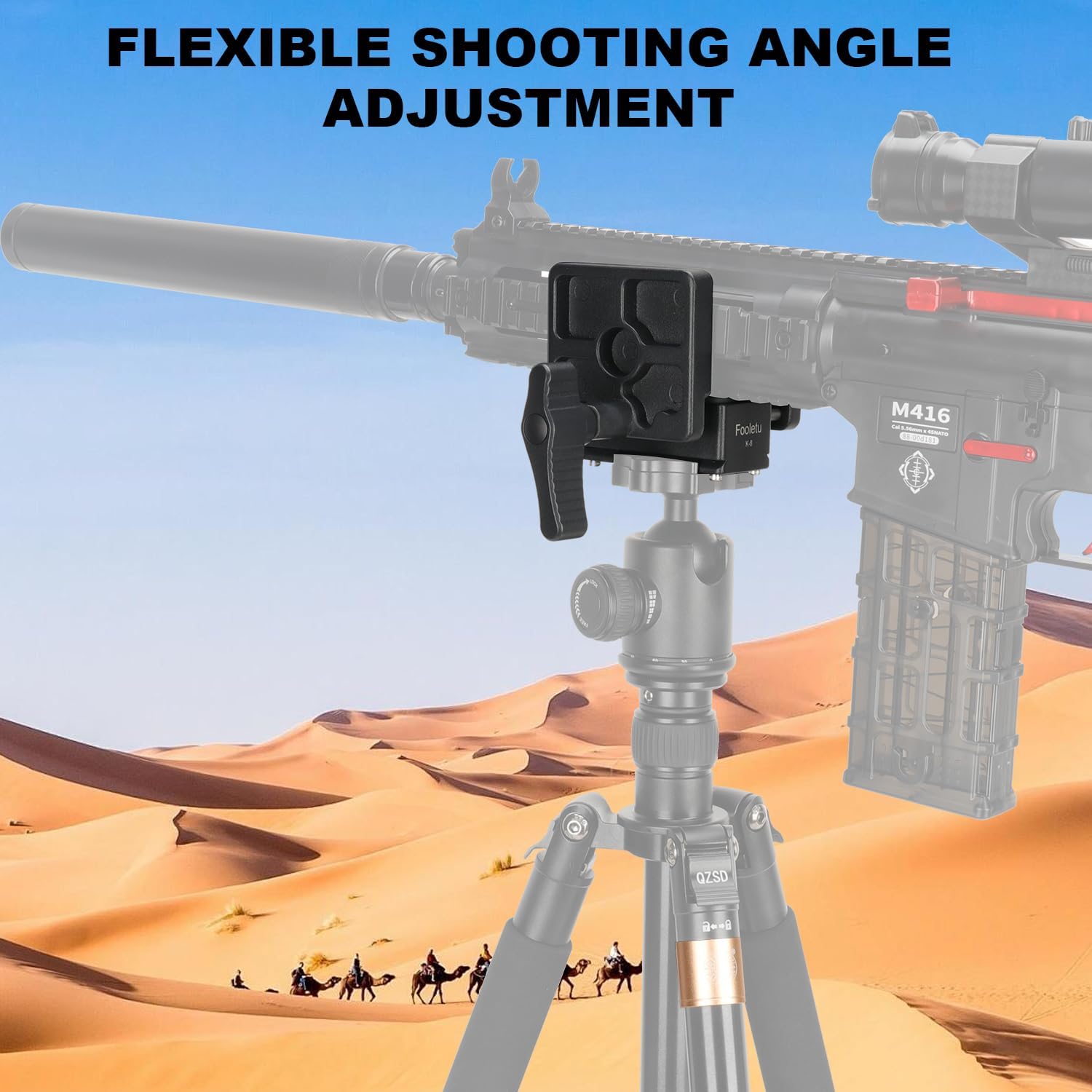 Arca Swiss Rifle Saddle Mount, Hunting Tripod Clamp with Quick Release Plate, Shooting Tripod Rest Ball Head Gun Clamp Adapter for Hunting and Shooting   K-8