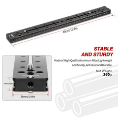 Koolehaoda 400mm Rail Plate Multi-Purpose Dual Rail Quick Release Plate Aluminium Alloy Plate Compatible with Arca Swiss for Camera