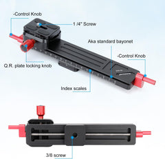 Macro Focusing Rail for Close-up Shooting Macro Photography Precise Focus Rail with1/4 Screw Quick Release Plate Compatible with Arca-Swiss for DSLR Camera Camcorder W-200