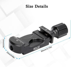 koolehaoda Universal Quick Release Clamp with Cold Shoe Mount Adapter and 1/4" Thread for Camera Tripod Head L Quick Release Plate L Bracket Compatible with Arca Style Plate