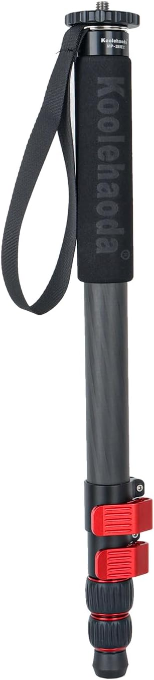 Koolehaoda Carbon Fiber Monopod Unipod Stick Lightweight & Compact Travel Monopod,High 17inch to 65Inch for DSLR Cameras (MP-285EC)