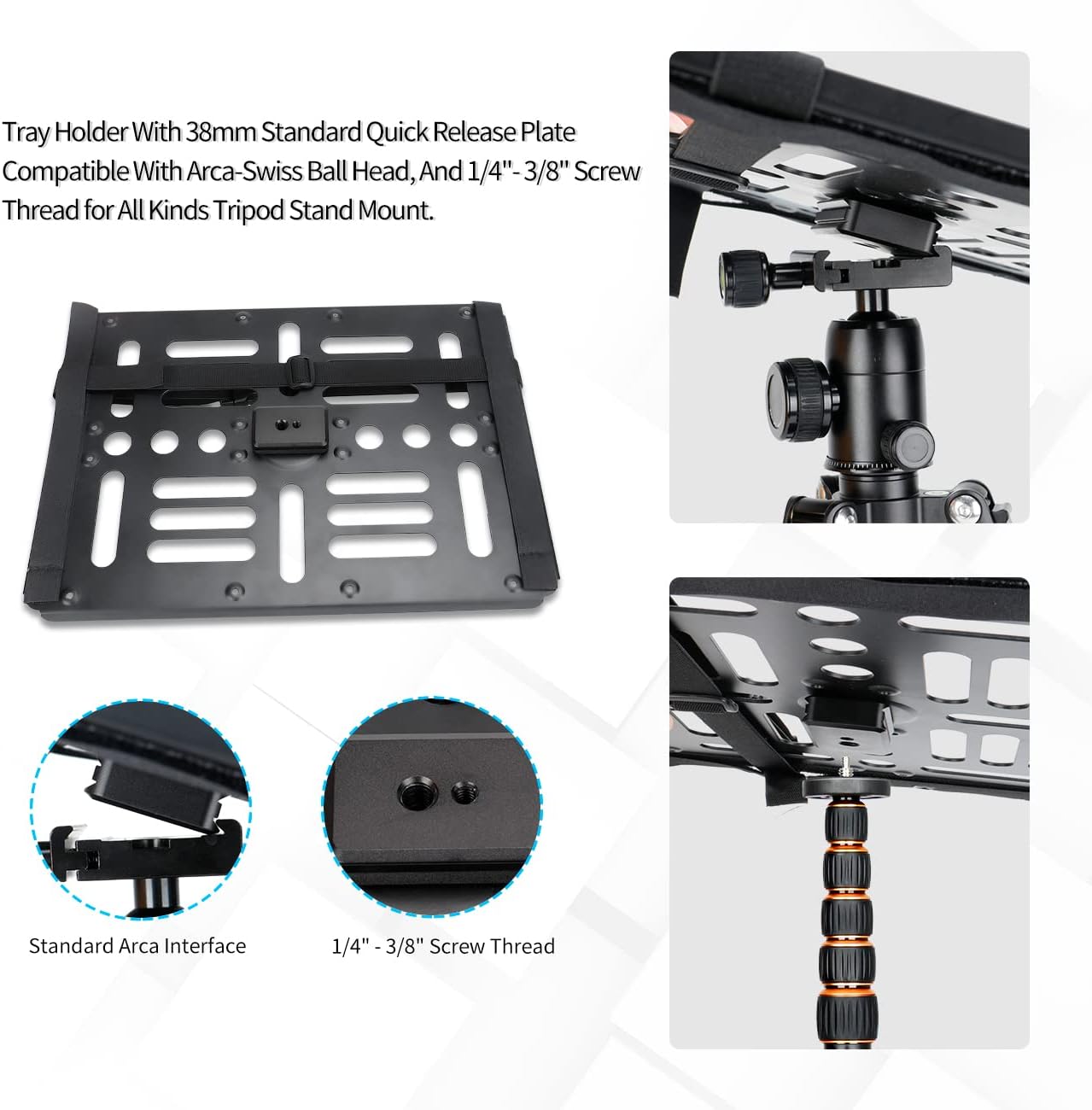 koolehaoda Laptop Notebook Pallet Projector Tray Holder with Arca-Swis