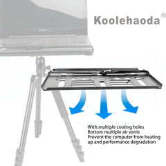 koolehaoda Laptop Notebook Pallet Projector Tray Holder with Arca-Swiss Interface for 1/4" to 3/8" Screw Tripod Stand Ballhead Mount, 22 lbs Capacity with Vented Cooling Platform Stand