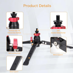 Camera Tripod Desktop Mini Tripod Universal 3 Foot Monopod Support Base Stand Unipod Support with 3/8"" Screw for Monopods Ballhead DSLR Camera. Max Load 15kg / 33lbs