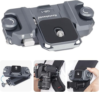 QB-1 Camera Backpack Clip, Camera Holster Easy to Install/Remove Backpack Clip, Waist Clip, Belt Clip, Compatible with SLR DSLR Digital SLR Camera/Sony/Canon/Nikon/Fujifilm/GOPRO,Binocular