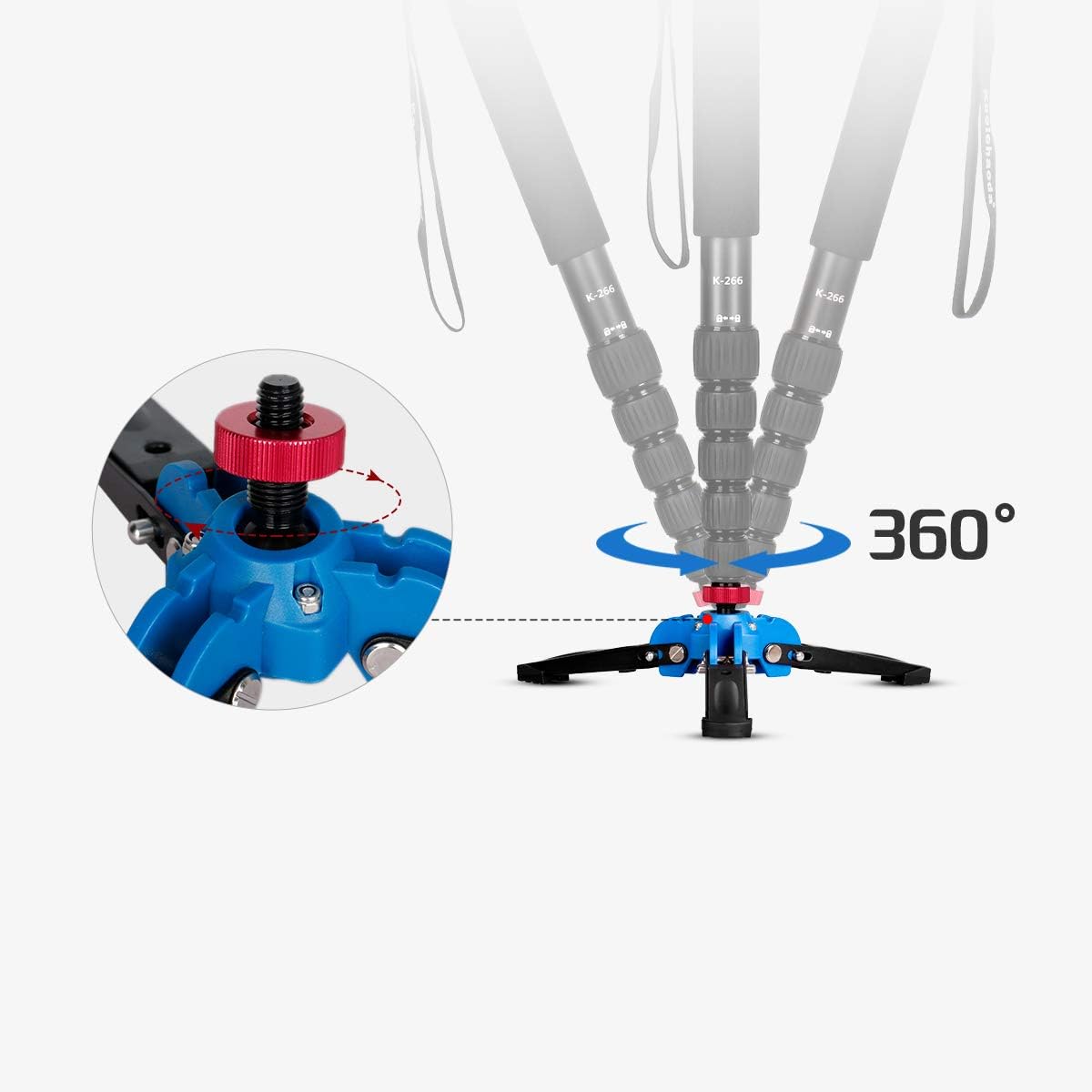 Supporto per treppiede da scrivania in alluminio funzionale con vite da 3/8 pollici con tre piedi per una comoda fotocamera e montaggio del telefono Supporto per treppiede da scrivania in alluminio funzionale con vite da 3/8 pollici con tre piedi per una comoda fotocamera e montaggio del telefono