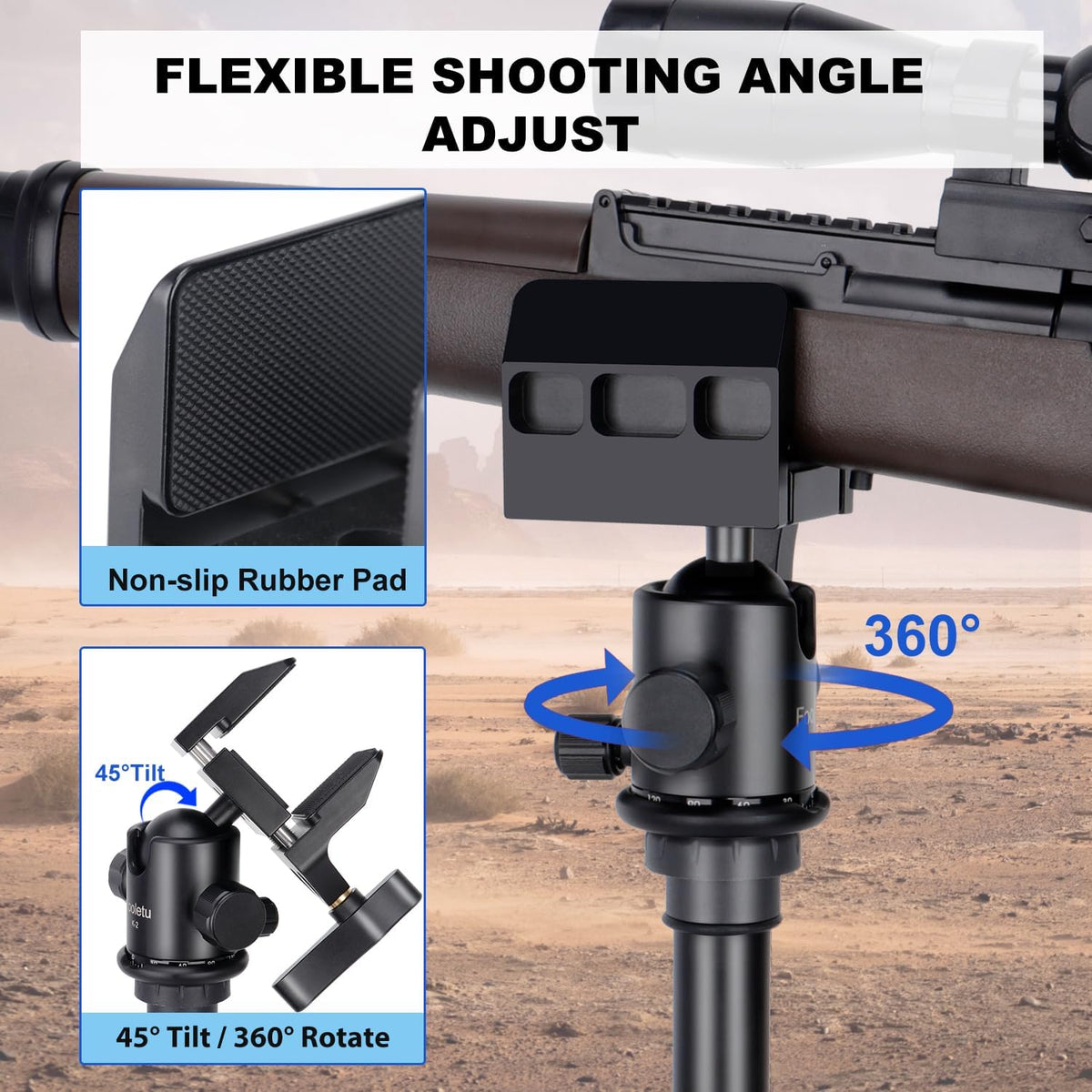 Gun Platform Shooting Stick Rifle Tripod Rifle Saddle Clamp Mount Aluminum Tripod ...