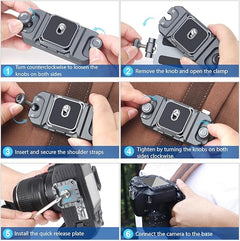 QB-1 Camera Backpack Clip, Camera Holster Easy to Install/Remove Backpack Clip, Waist Clip, Belt Clip, Compatible with SLR DSLR Digital SLR Camera/Sony/Canon/Nikon/Fujifilm/GOPRO,Binocular