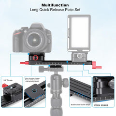 Macro Focusing Rail for Close-up Shooting Macro Photography Precise Focus Rail with1/4 Screw Quick Release Plate Compatible with Arca-Swiss for DSLR Camera Camcorder W-200