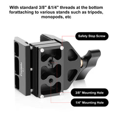 Shooting Saddle Clamp Rest Head Rifle Saddle Mount, Hunting Tripod Clamp Adapter for Hunting Shooting Stick Tripods Bipods Monopods Stand