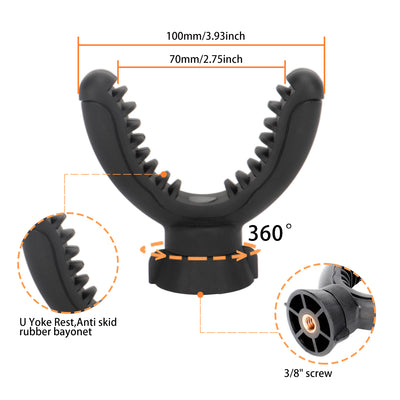 Koolehaoda U Yoke Rest Mount Attachment Removable 360° Rotate U Yoke Rest with 3/8