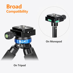 50mm Quick Release Plate Clamp Adapter Compatible with Arca Swiss for Camera Tripod Head Stabilizer