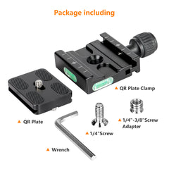 50mm Quick Release Plate Clamp Adapter Compatible with Arca Swiss for Camera Tripod Head Stabilizer