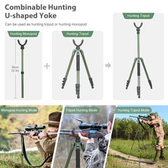 Shooting Tripod Shooting Rests,Shooting Sticks for Hunting with 360° U Yoke Rest