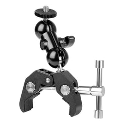 Double Ballhead Ball Arm Camera Clamp Mount Monitor Mount Bracket with Crab Clamp for Ronin M Ronin MX Freefly MOVI Microphones(Double Ball head-1pcs)