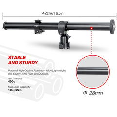 Tripod Extension Arm,16.5" Horizontal Center Column Tripod Extension Arm 360° Rotatable Rotating Base for Overhead Photography, Macro and Low-Angle Shooting, Load up to 22lbs/10kg - (VH-40)