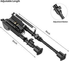 Fooletu Rifle Bipod 6-9 Inch Adjustable Tactical Bipod Picatinny Bipod with Rail Mount Adapter