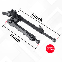 Fooletu Rifle Bipod 7.5 - 9 Inch Tiltable Foldable Quick Release Bipod Picatinny Rail Bipod