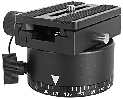 Koolehaoda Panoramic Tripod Head Indexing Rotator with Compatible for Arca Swiss Quick Release Plate,Max. Load 22Lbs (LEP-02)