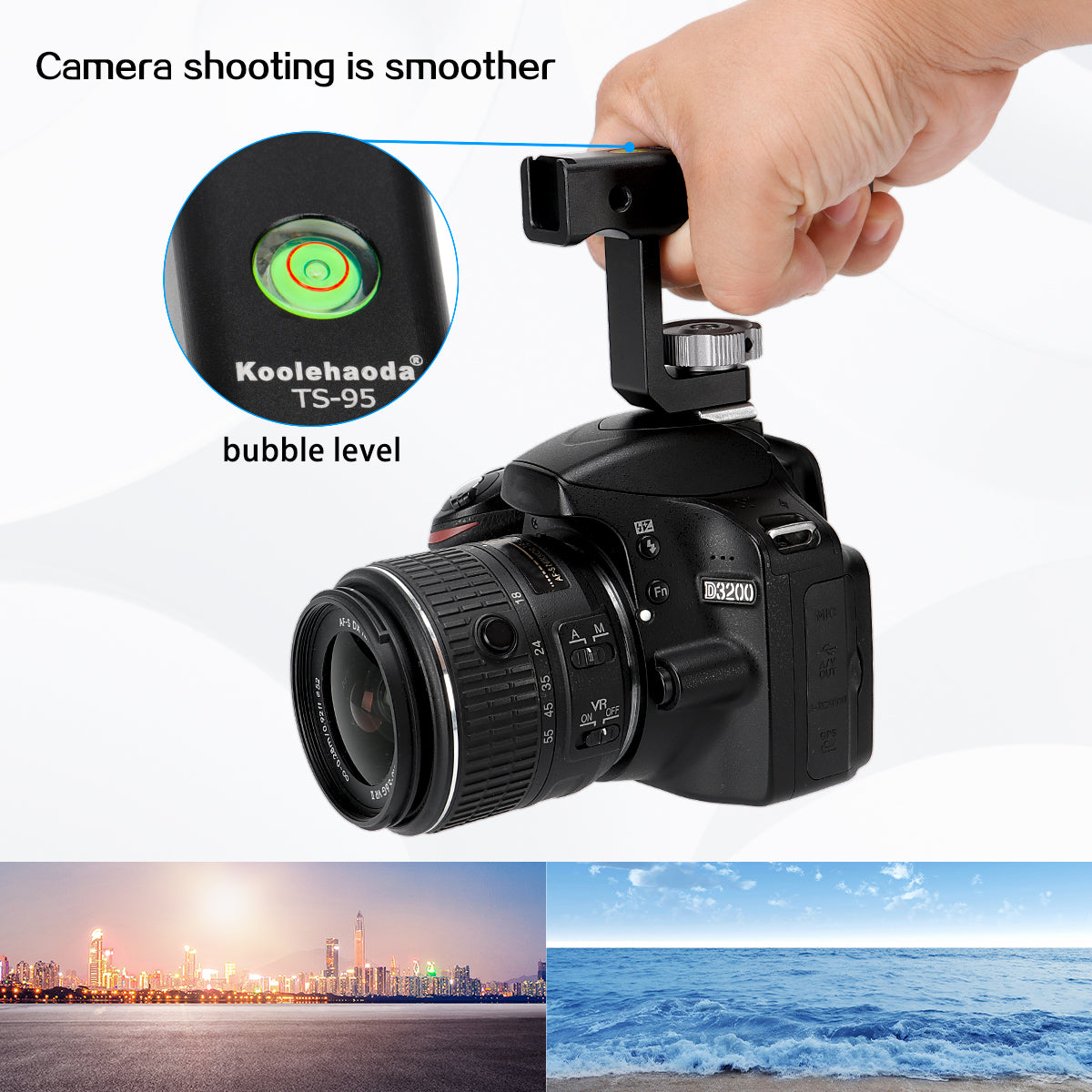 Koolehaoda Universal Mini Top Handle, Camera Hot Shoe Top Handle Grip with Cold Shoe Mount for DSLR Cameras - TS95