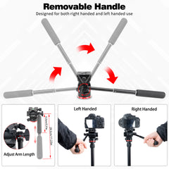 Koolehaoda Tripod Fluid Head Compact Video Head Pan Tilt Head with Arca-Type Plate for Compact Video Cameras, Mirrorless and DSLR Cameras,Load up to 6.6lbs - VL305Q