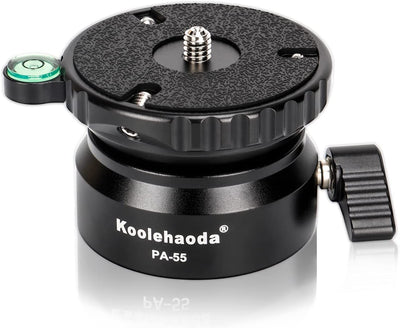 Koolehaoda PA-55 三脚レベリングベースカメラレベラー、傾斜 15 °、1/4 インチネジおよびオフセットバブルレベル付き Canon、Nikon、DSLR カメラ用