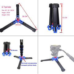 Koolehaoda Extendable Camera Aluminum Monopod with Removable Foldable Tripod Support Base. Max. 63 inches, Leg Diameter 32mm,Payload up to 10kg/22lbs.(KQ338A+A2 Blue)