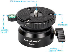 Koolehaoda PA-55 Tripod Leveling Base Camera Leveller,Inclination 15 °, with 1/4" Thread and Offset Bubble Level for Canon,for Nikon ,DSLR Cameras