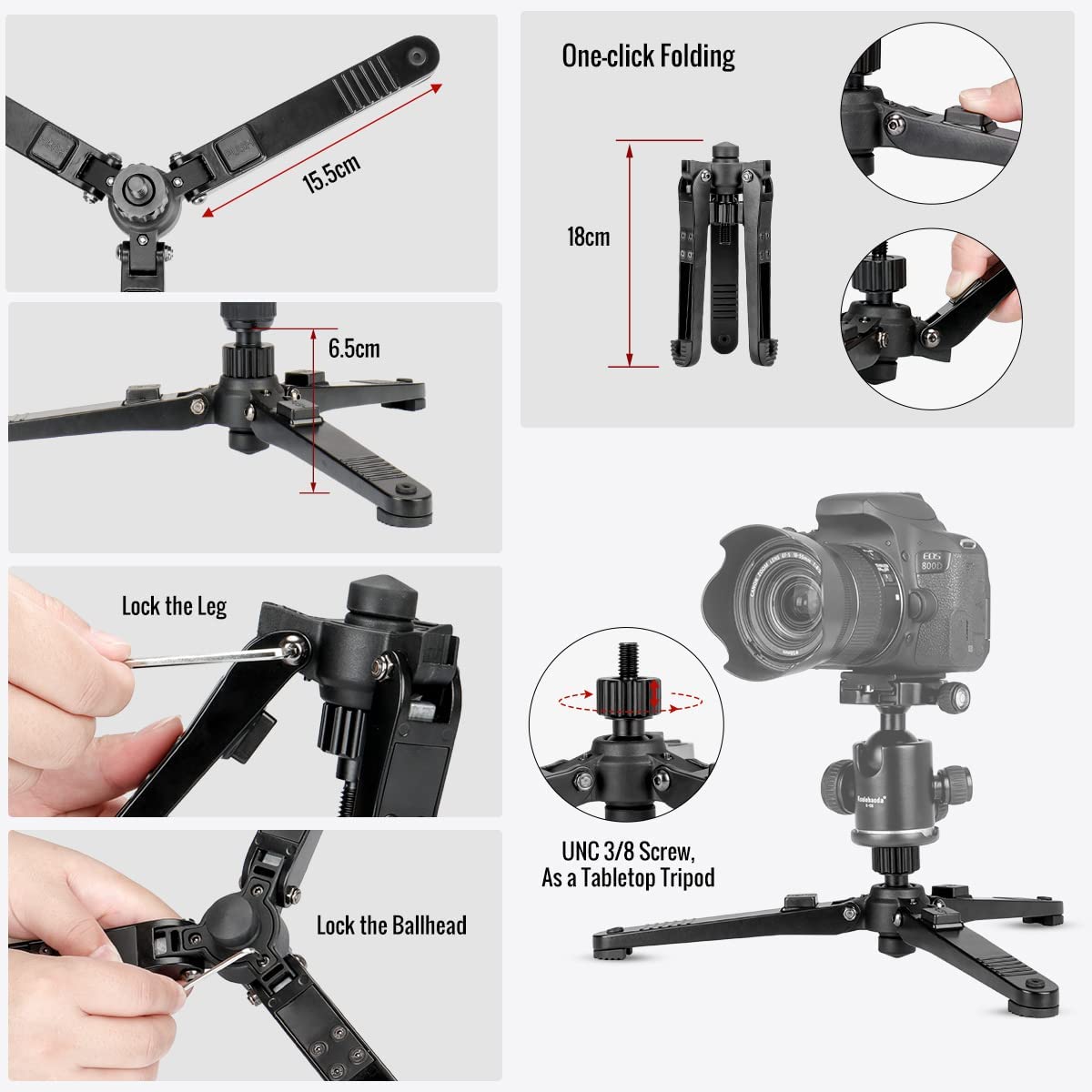 Extendable Aluminum Monopod with Removable Tripod Support Base. Height Adjustable 20 - 67 inches, Payload up to 10kg/22lbs.(MP-325L+M3)