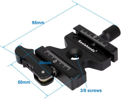koolehaoda Quick Release Plate Clamp + Quick Release Plate with Adjustable Lever and Knob Solid Aluminum Compatible with AS Standard Interface Ball Head Or Tripod Etc