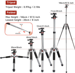 koolehaoda 57.5-inch Lightweight Camera Mount Tripod Stand with Bag(TMQ-2205)