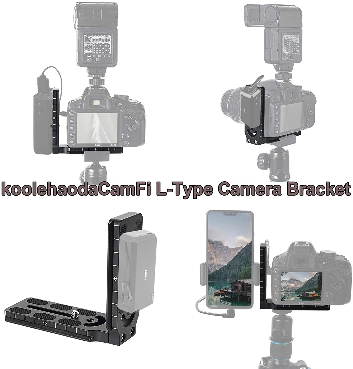 koolehaoda L-Shape Plate Quick Release Plate Stand Holder， Compatible with CamFi L-Type Camera Bracket for CamFi Wireless Remote Camera Controller (CamFi LL)