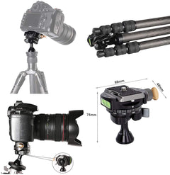 Multifunction 360° Panoramic Ballhead,Tripod Ballhead with 1/4" Quick Release Plate and Bubble Level,Weights Only 190g/6.7oz, for Tripod,Monopod,Slider and DSLR Cameras
