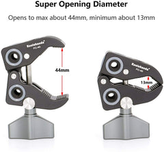 Super Clamp Crab Pliers Clip with 1/4" and 3/8" Screw All-Metal Design for DSLR Rig Cameras/Cross Bars/Light Stand/Umbrellas/Magic Arm etc, Open Range 0.51 to 1.73Inch/Load up to 2KG/4.4lbs