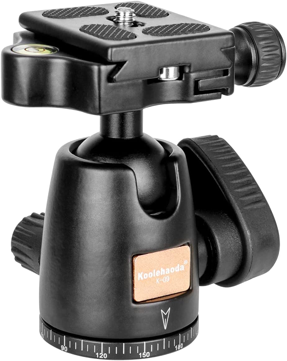 koolehaoda Cabeza de trípode de cámara Mini Ballhead con placa de liberación rápida para cámaras DSLR (K-09 BALLHEAD)